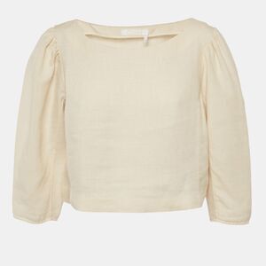 Chloe Beige Linen Top M